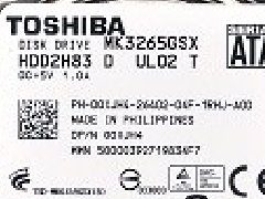 東芝硬盤開盤數據恢復 MK3265GSX